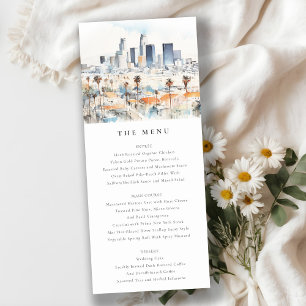 Carte de menu Mariage minimal Los Angeles Californ