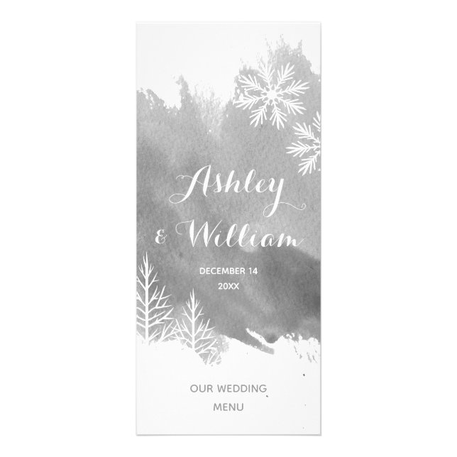 Carte de menu mariage moderne abstraite aquarelle  (Devant)