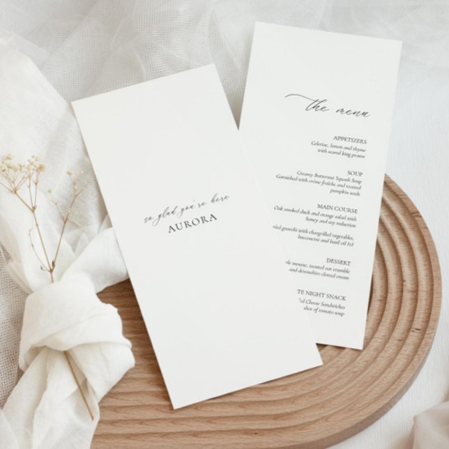 Carte de menu mariage moderne avec nom d'hôte (Créateur téléchargé)