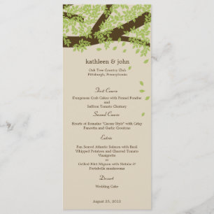Carte de menu Mariage Oak Tree
