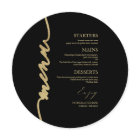 Carte De Menu Mariage Rond De Script Favorite Pour