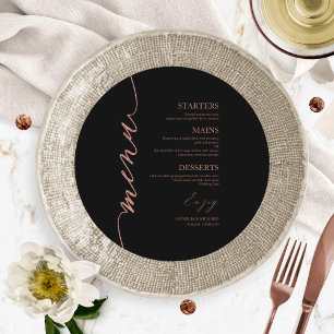 Carte De Menu Mariage Rond De Script Favorite Pour