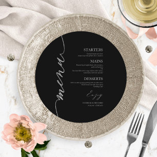 Carte De Menu Mariage Rond De Script Favorite Pour