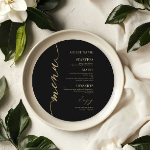 Carte De Menu Mariage Rond De Script Favorite Pour
