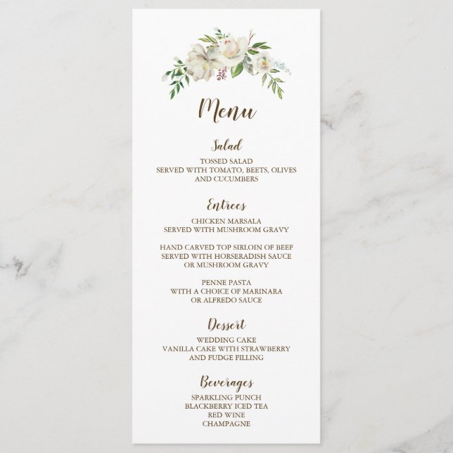 Carte de menu Mariage Rustic Elegance (Devant)
