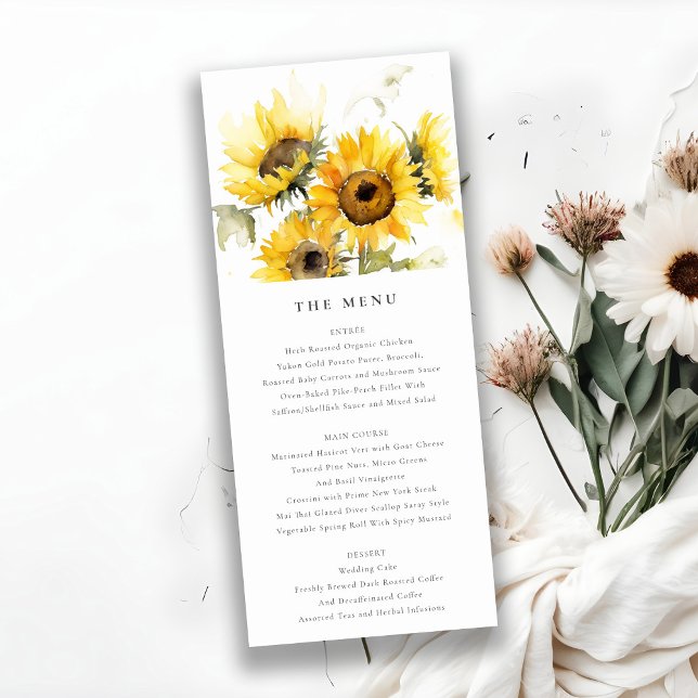 Carte de menu Mariage rustique Boho minimal (Créateur téléchargé)