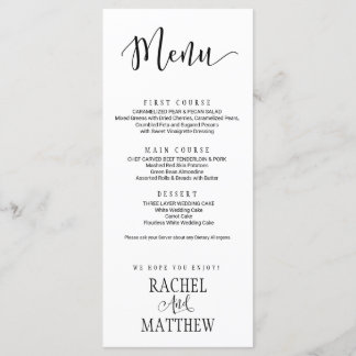 Carte de menu Mariage simple et moderne2