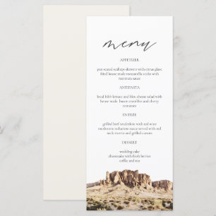 Carte de menu Mariage SUPERSTITION MOUNTAIN Waterc