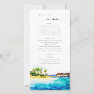 Carte de menu Mariage sur la plage Villa Seascape
