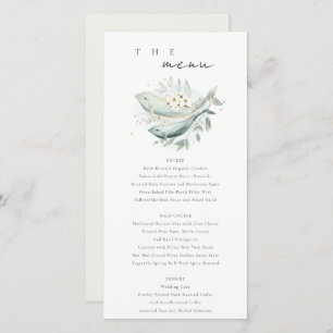 Carte de menu Mariage turquoise Gold Underwater Fl