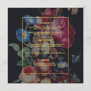 Carte de menu Mariage Vintage foncé
