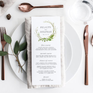 Carte de menu Mariage Wild Meadow