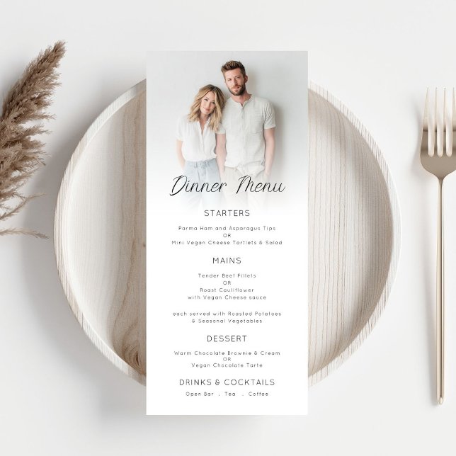 Carte de menu minimaliste Mariage de superposition (Créateur téléchargé)