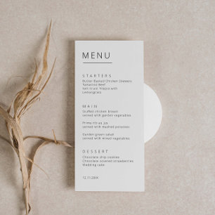 Carte de menu Minimaliste Simple Font Wedding