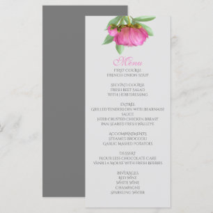 Carte de menu Peonies
