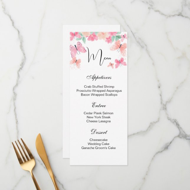 Carte de menu plat (Devant/Arrière en situation)