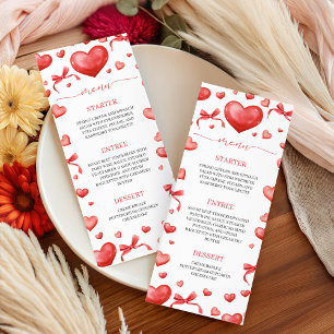 Carte de menu pour Baby Shower Sweetheart