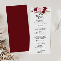 Carte de menu Red Tropical and Romantic Dinner