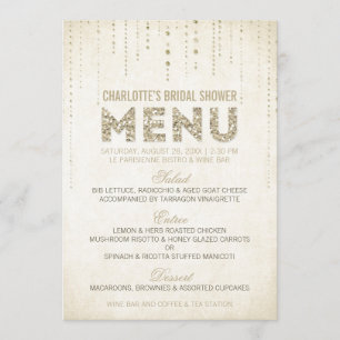 Carte de Menu Regard Pailleté