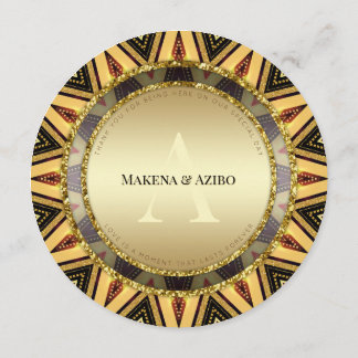 Carte de menu ronde énergie africaine Golden Sunbu
