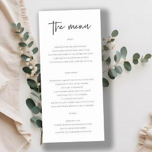 Carte de menu Simple Celebration With Us Calligrap