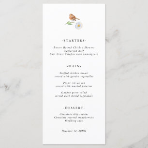 Carte de menu simple inséparable Mariage
