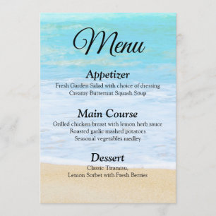 Carte de menu Tropical Summer Beach Wedding