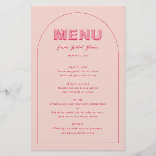 Carte de menu Type de Fête des mariées de contour