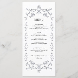 Carte de menu vintage Floral Ornement