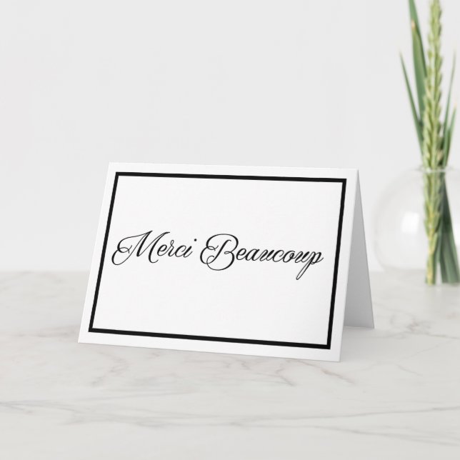 Carte de Merci Beaucoup dans le noir avec la (Devant)