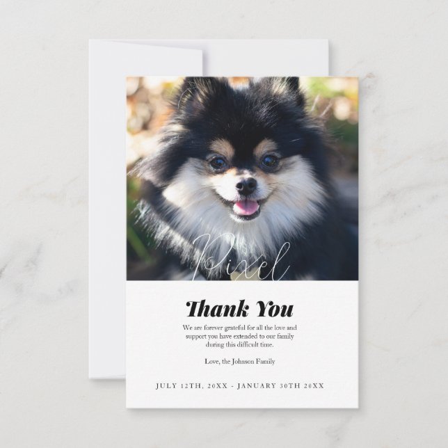Carte de Merci de la perte de l'animal (Devant)