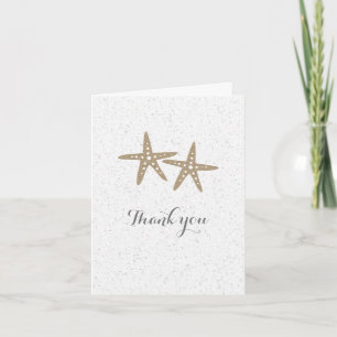 Carte de Merci de mariage de deux étoiles de plage
