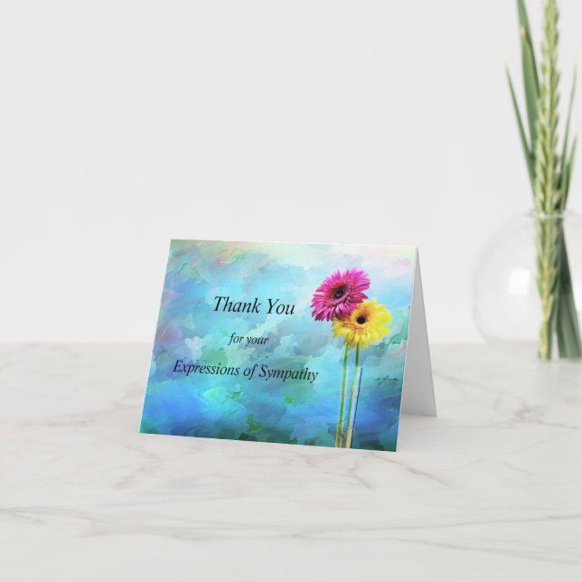 Carte de Merci floral bleu aquarelle (Devant)