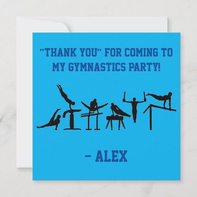 CARTE DE "MERCI" GYMNASTICS GARÇONS (Devant)