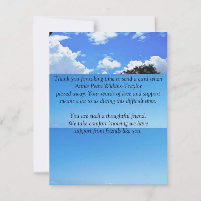 Carte de Merci plat (Devant)