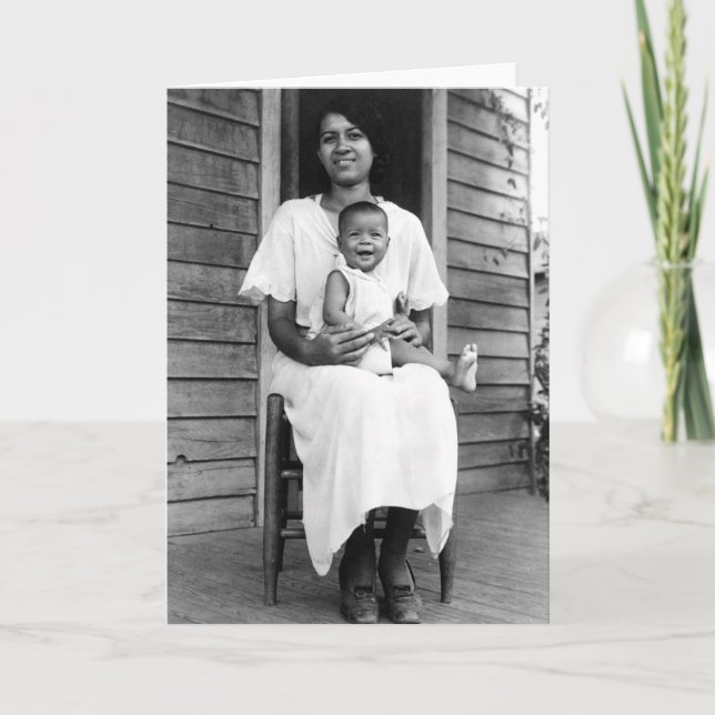 Carte de mère et d'enfant d'Afro-américain (Devant)