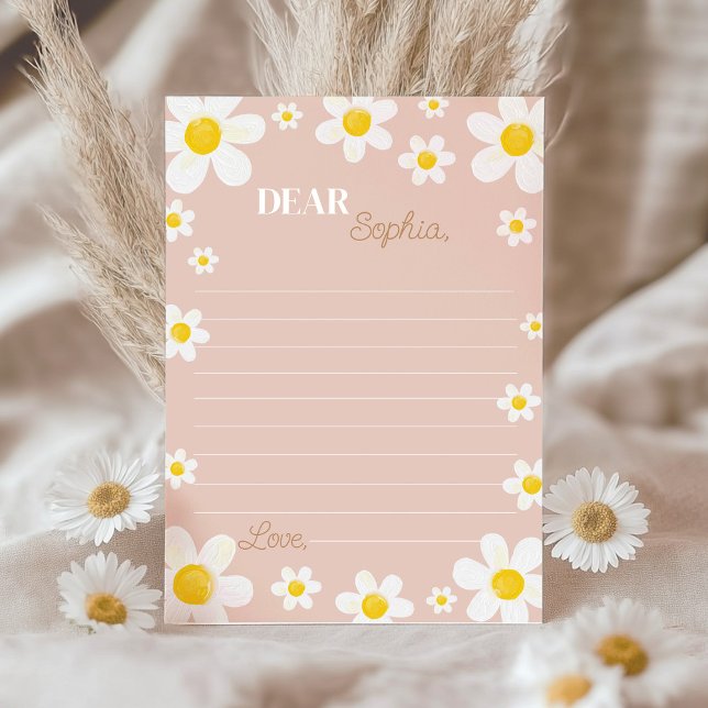 Carte de message Boho Daisy Bloom Time Capsule Not (Créateur téléchargé)