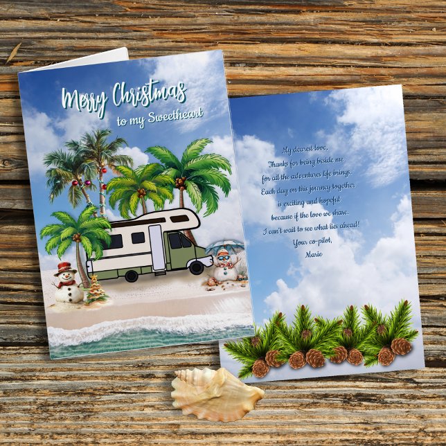 Carte de message d'amour de Noël Camping Couple (Créateur téléchargé)