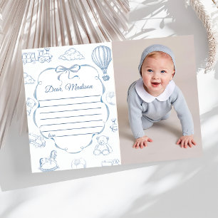 Carte de message de la capsule de la boîte bleue T