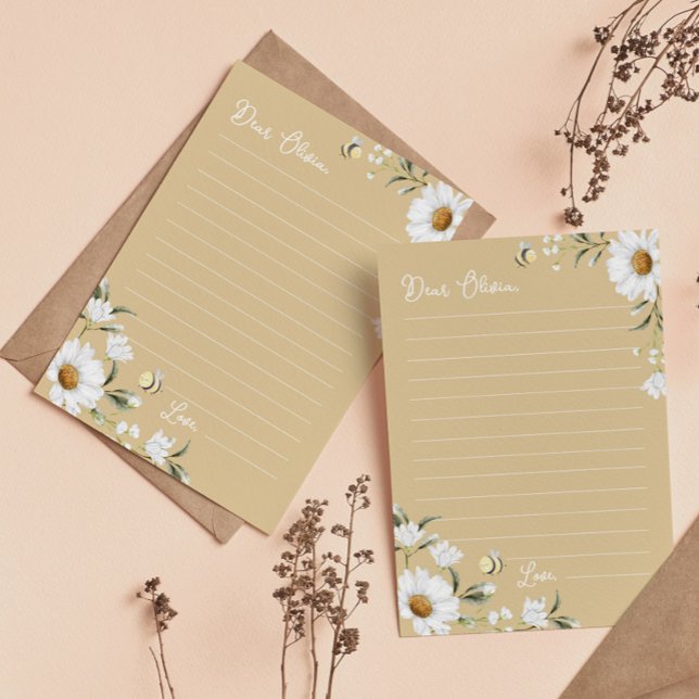 Carte de message de la capsule de temps Daisy Bee  (Créateur téléchargé)