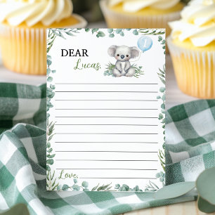 Carte de message de la capsule de temps Koala Gree