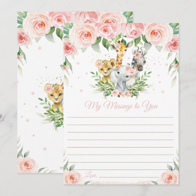 Carte de message de la Capsule Temps Floral Animau (Devant / Derrière)