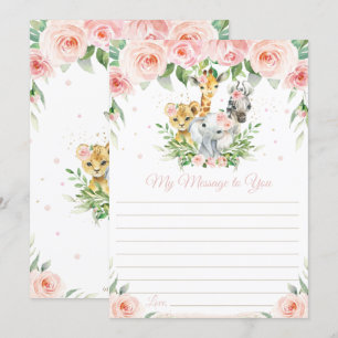 Carte de message de la Capsule Temps Floral Animau