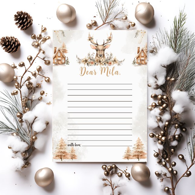 Carte de message de note de temps de Noël Reindeer (Créateur téléchargé)