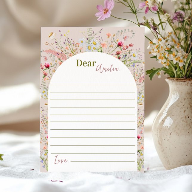 Carte de message de note du fleur sauvage Garden T (Créateur téléchargé)