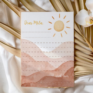 Carte de message de note du petit rayon de soleil
