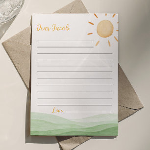 Carte de message de note du petit rayon de soleil