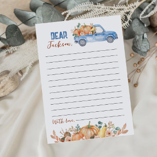 Carte de message du citrouille Blue Truck Time Cap