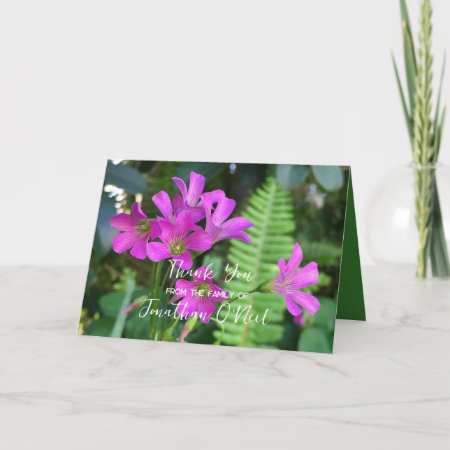 Carte de message du Merci funéraire irlandais Béné (Devant)