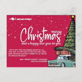 Carte de message Festive de soins de voiture avec